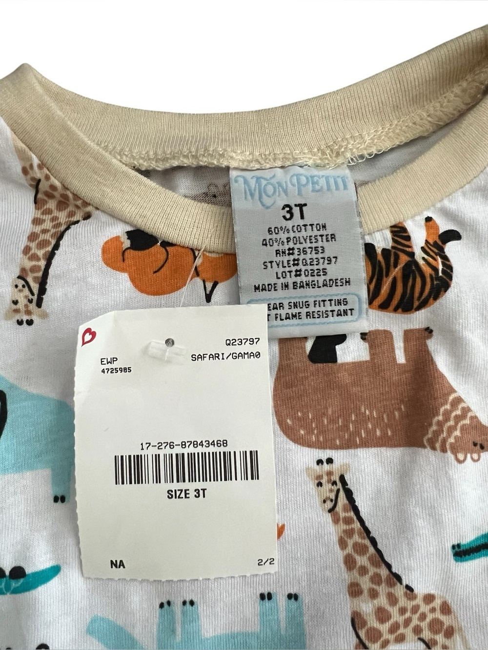 Mon Petit Safari Pajamas - size 3T - Picture 3 of 4